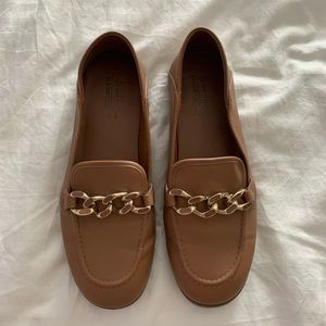 Brown Loafers with Chain Detail